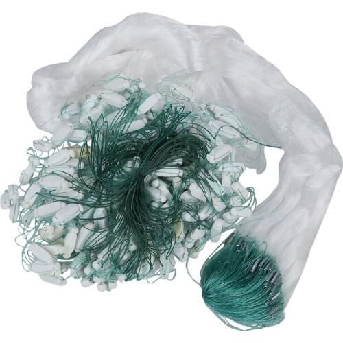 25m Clear White Green Monofilament Fishing Fish Gill Net w Float