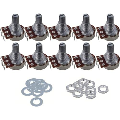 A100k Short Shaft 15mm Linear Pot Guitar Tone Potentiometer for Electric Guitar Set of 10