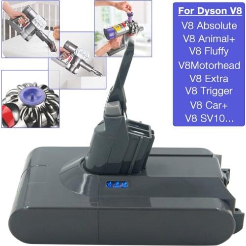 SV10 21.6V Replacement Lithium Battery for Dyson V8 Absolute Cordless Vacuum Cleaner V8 Animal Rechargeable Battery