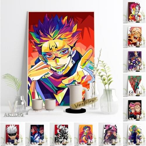 Jujutsu Kaisen Hot Anime Poster Japanese Manga Character Itadori Yuji Print Art Canvas Painting Otaku Fans Collection Home Decor