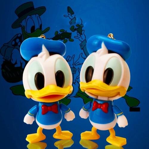 Disney Donald Duck Keychain PVC Donald Daisy Duck Action Figure Hands Feet Swing Model Toys Bag Pendant Keyring Gift