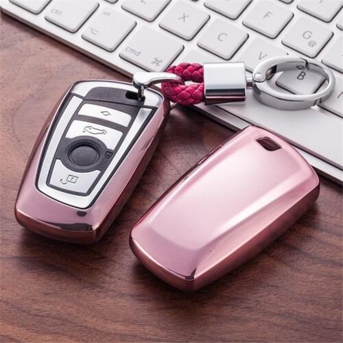 TPU Car Key Cover with PU Leather Car Key Holder Key Ring For BMW 520 525 E30 E34 E90 E60 E36 1 3 5 7 Series X3 X4 M3 M4 M5