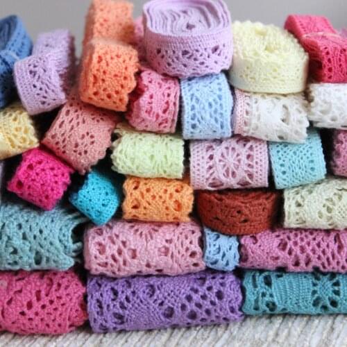Color lace 25 yards(5 yards/pcs,5pcs/lot) quality COTTON LACE TRIM GORGEOUS random colors/size
