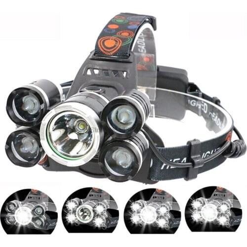 By dhl 20set 12000Lm XML T6 5 LED Headlight Headlamp Head Lamp Light 4 mode torch powerful led flashlight head torch lamp