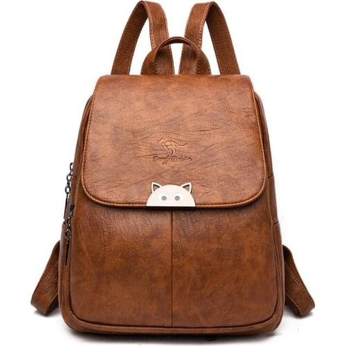 Designer Pu Leather Backpacks Women High Quality School Backpacks for Teenage Girls New Fashion Casual Cute Female Travel Bag