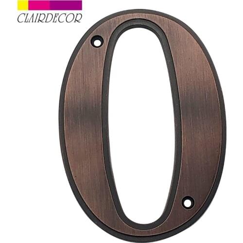 5 in 127mm Big House Number Door Address Number Zinc Alloy Screw Mounted Outdoor Address Sign #0-9 Aged bronze Color