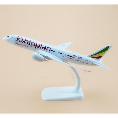 1/300 Scale 20CM Ethiopian Airlines Boeing B787 Airlines Model Diecast Alloy Aircraft Plane Collection Kid Gift Display