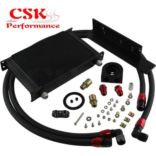 25 Row Bolt On Oil Cooler Kit Fits For Nissan Fairlady 03-08 350Z VQ35 / 2009-2017 370Z VQ37 Black / Silver