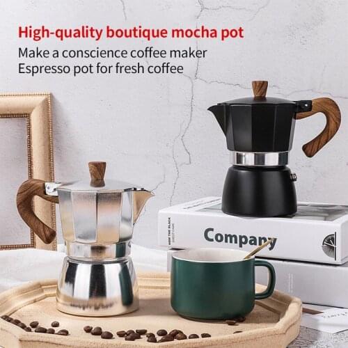 Espresso Pot Italian Moka Espresso Pot With Express Moka Pot Stovetop Coffee Maker Aluminum Convenient For Home Cafe Dropship