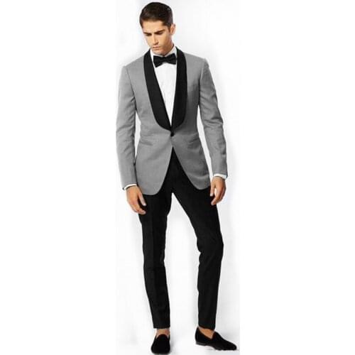 Handsome Groomsmen Shawl Lapel Groom Tuxedos Wedding Dress Men Suits Blazer Prom Dinner (Jacket+Pants+Tie) K282