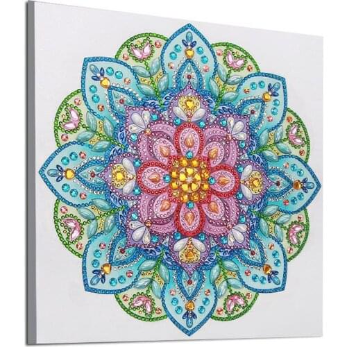 Colorful Mandala Special Shaped Diamond Painting DIY 5D Partial Drill Cross Stitch Kits Crystal Rhinestone Picture Arts