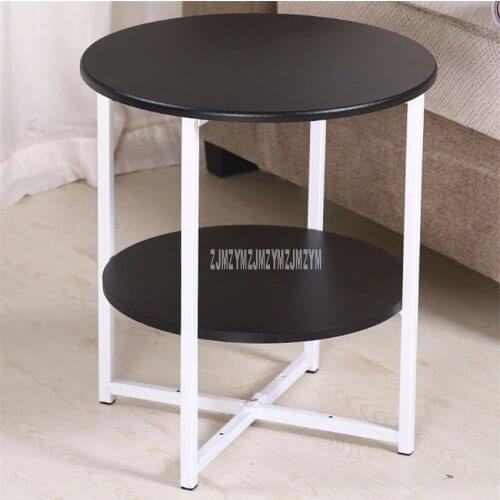 Modern European 42cm Diameter 2 Layer Round Tea Table Stoving Varnish Living Room Bedroom Corner Sofa Side Round Coffee Table