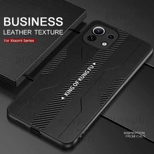 Leather texture tpu soft bumper case for xiaomi mi 11 lite ultra 11i redmi note 10 pro shockproof coque poco x3 nfc m3 pro f3 5g
