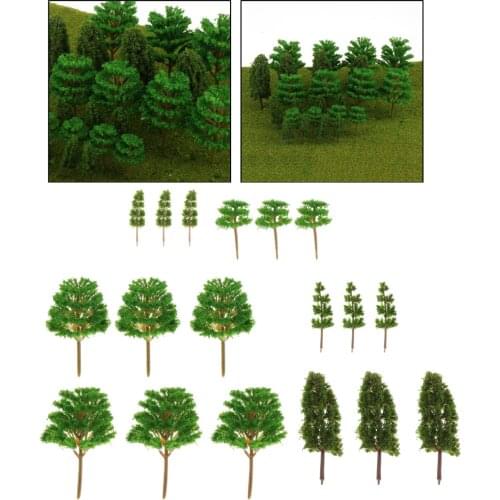 24pcs Model Trees Artificial Tree Train Railroad Scenery Architecture For Kid Tree 1:100 Scenery Landscape toys