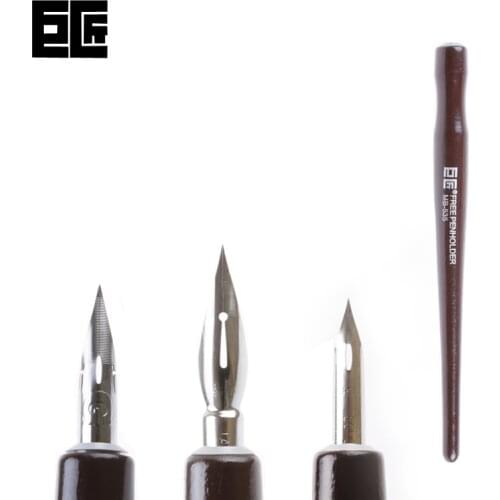 LifeMaster Japan Tachikawa Dip Pen Set (3 nibs(G/D/Maru pen nib)+1 wood handle) for Manga/Cartoon Design Art Set