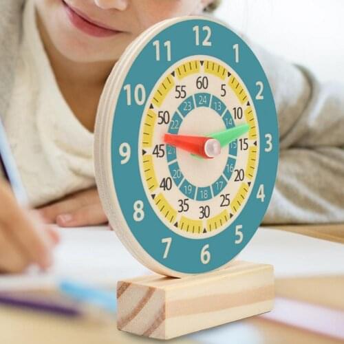 Simple Design Educational Clock Toy Educational Creative Time Management Smooth Surface Kids Wooden Clock Toy for Kindergarten