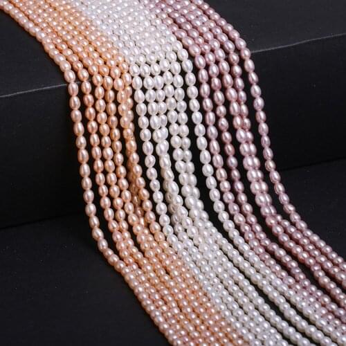 Freshwater Pearl Rice-shaped Loose Beads For DIY Bracelet Earring Necklace Sewing Craft Jewelry Accessory