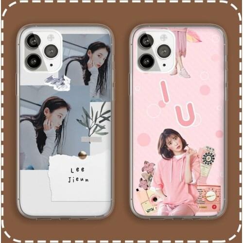 IU Lee Ji Eun Phone Case Transparent for iPhone 6 7 8 11 12 s mini pro X XS XR MAX Plus cover funda shell