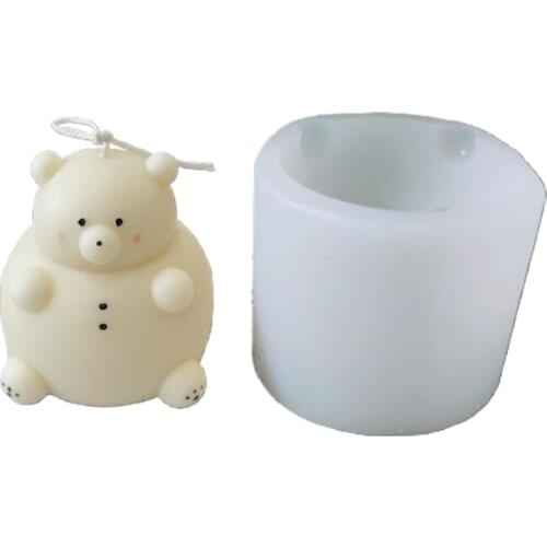 50LB 3D Bear Shape Silicone Mold DIY Animals Christmas Candle Mold Cake Candy Chocolate Mousse Decoration Baking Tool