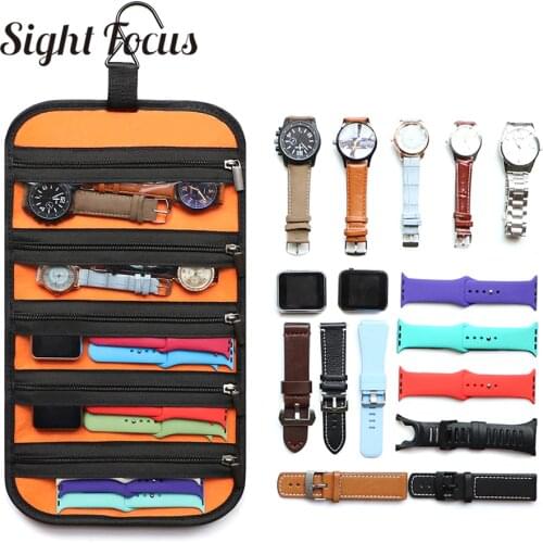 Foldable Hanging Storage Organizer for Apple Watch Band Straps Pouch for Samsung Watchbands Roll Display Jewelry Rack Hook Bag