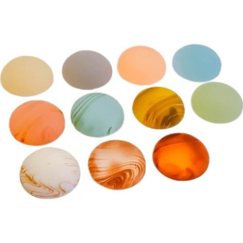 Resin Plastic Flat Back Matte Round Shape Cameo Cabochon Earring Accessories Wholesale Jewelry Component Diy Material 20pcs