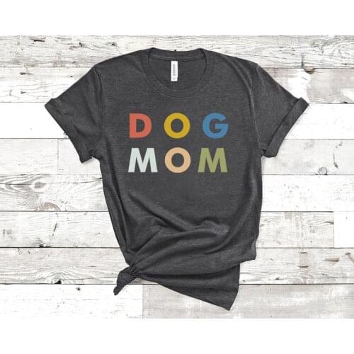 Dog Mom Mama Shirt Color printing Graphic Mama Women T-shirts Kawaii Short Sleeve Top Tees Cotton O Neck Casual Mother Shirts