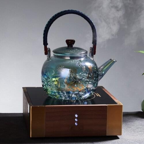 Glass Teapot Heat Resistant Kettle Chinese Style Kung Fu Tea Set Teaware Home Office Tea Pot Kitchen Accessories Water Jug Tool