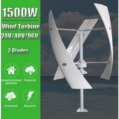 Free Energy Windmill 1500W 24V 48V 96V Low RPM Vertical Axis Wind Turbine Generator For Home Farm Street Use