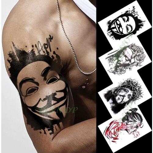 Waterproof Temporary Tattoo Sticker movie pattern clown elegant girl tatto flash tatoo fake tattoos to men women