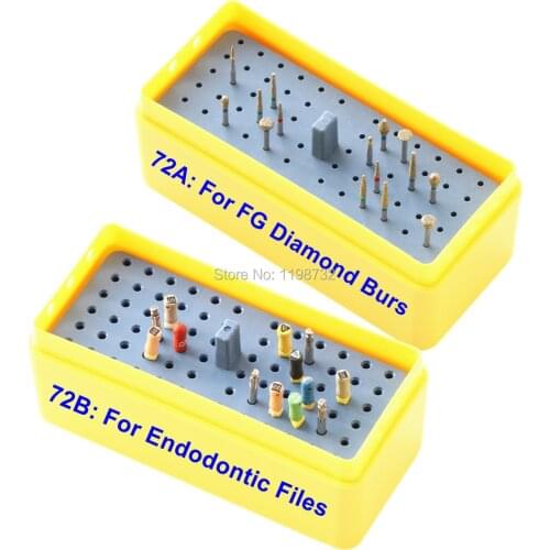 High Quality 72 Holes Dental Equipment Autoclavable Kit, Endodontic Files Box Reamer Diamond Burs Block Dentist Products