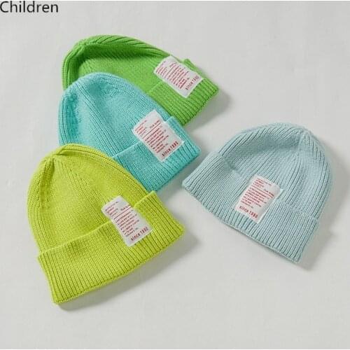 Baby Girl Boy Hat Winter Soft Warm Kids Beanie Hat Candy Color Crochet Elasticity Applique Knit Hats Children Casual Cap шапка