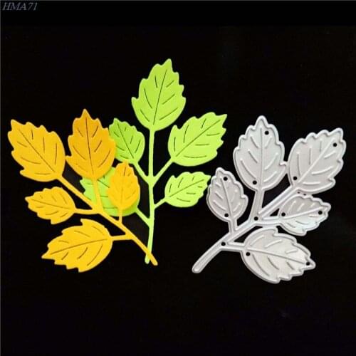 1pc For DIY Cards Scrapbooking Decor Embossing Dies Cut Stencils Branch Leaf Folder Craft Delicate Leaves Metal Die Cutting Dies