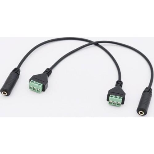 10pcs 3.5mm 1/8" Stereo TRS Female 3 Pole To 3 Pin AV Screw Video Shield Balun Terminal Connector Solderless Block Adapter Cable