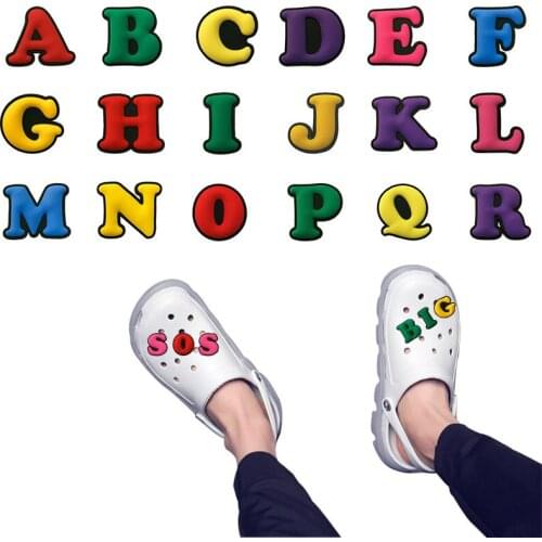 100pcs Alphabet PVC Shoe Charms Early Education Letters Accessory Buckles Fit Bracelets Wristbands Croc JIBZ Kids Best Gifts