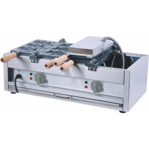 110V 220v Commercial use New 6pcs electric fish taiyaki making machine, electric fish shape waffle maker