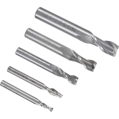 2 Flute Straight Shank End Mill Steel CNC Bits Milling Cutter Milling Tool Cutter Machine Tool Accessory 4/6/8/10/12mm