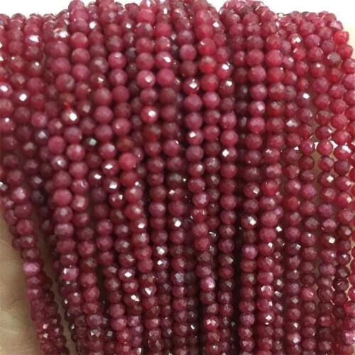 2mm Natural Ruby Peridot Lapis lazuli Emerald Stone Faceted Red Blue Green Gemstone Bead For DIY Jewelry Necklace Bracelet Make