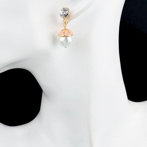 2019 Austrian Crystal Stud Earrings Fashion Jewelry European Simulated Pearl Earrings For Women Wedding Jewellery SER140382