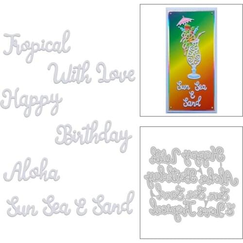 2020 New Sentiment Words Metal Cutting Dies Love and Happy Birthday Die Cut Scrapbooking For Crafts Card Making No Stamps Sets
