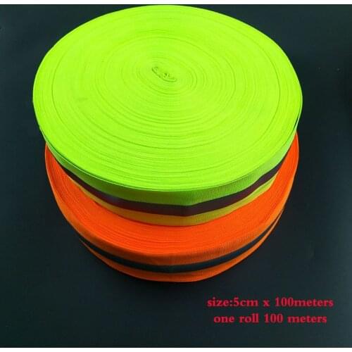 50mm x 15mm * 100Yards/lot, Oxford Two Color reflective fabric sewing ribbon webbing tape sewn on tape