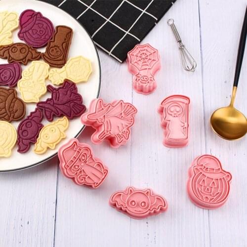 6PC/SET Hallowe Shaped Cookie Cutter Mold 3D Biscuit Sugar craft Dessert Baking Mould Fondant Cake Decorating Tool