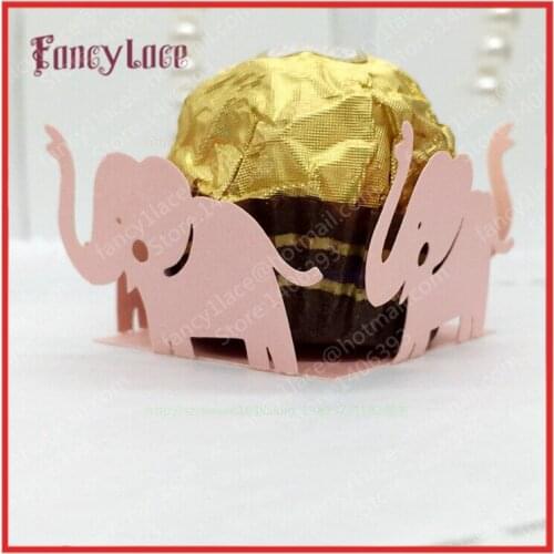 Baby Elephant cupcake wrappers decoration birthday party favors supplies chocolate candy cake accessories 60pcs free shipping
