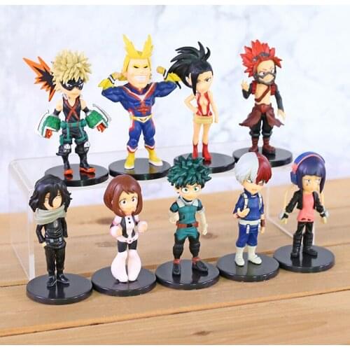 9pcs/set My Hero Academia Midoriya Izuku Bakugou Katsuki Todoroki Shouto OCHACO URARAKA Kirishima Eijiro Action Figure Toy