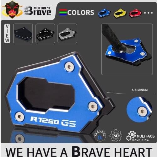 Logo R 1250 GS Motorcycle Accessories Kickstand Side Stand Extension Foot Pad Support For BMW R1250GS Adv / Rallye HP R1250 GSA