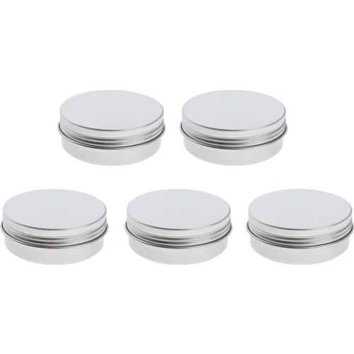 5pcs Make-up Aluminium Pot Jar Tin Lip Balm Container Case Salves Tea Wax Jars