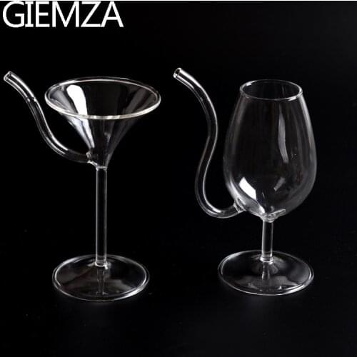GIEMZA Vampire Wine Glass Cocktail Cup with Straw 1pc Rotating Martini Long Tail Goblet Holder Unique Bar Tool Tumbler