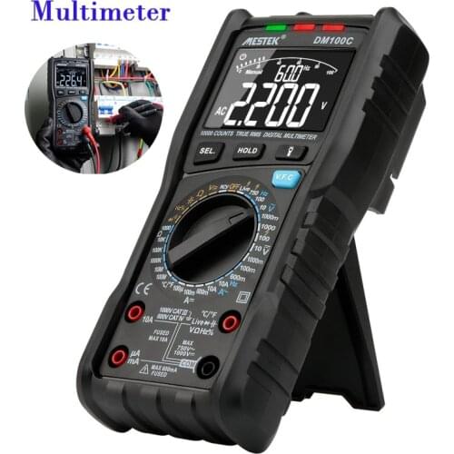 MESTEK DM100C 10000 Counts True RMS Digital Multimeter Measuring AC/DC Voltage Current Resistance Capacitance Frequency
