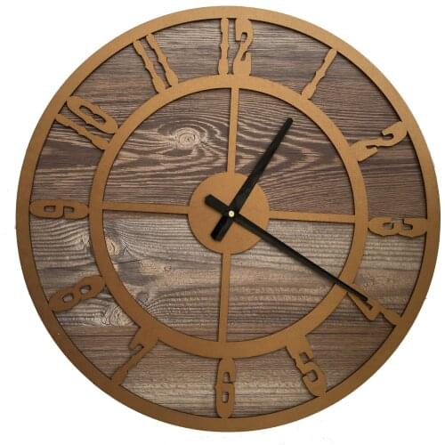 North Designed Booties Gold Circle Decorative Wall Clock 48 Cm