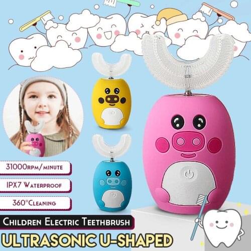 Smart U 360 Degrees Kids Sonic Electric Toothbrush Music Silicon Automatic Ultrasonic Teeth Tooth Brush Cartoon Pattern Children