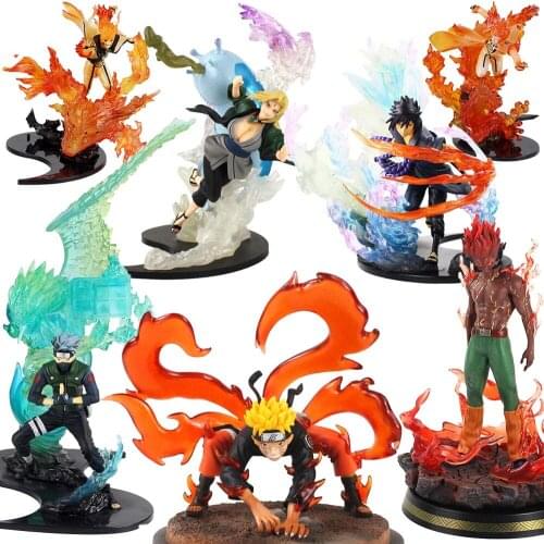Naruto Shippuden Anime Kakashi Sasuke Itachi Madara Tsunade Gaara Battle Chidori Raisetsu Fox Action Figure Model Toys Briquedos
